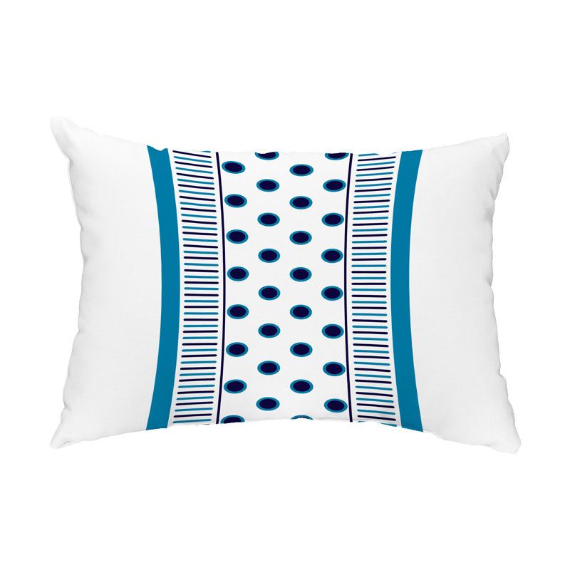  Housse et insert de coussin rectangulaire d'extérieur à rayures centrales, Bleu marine