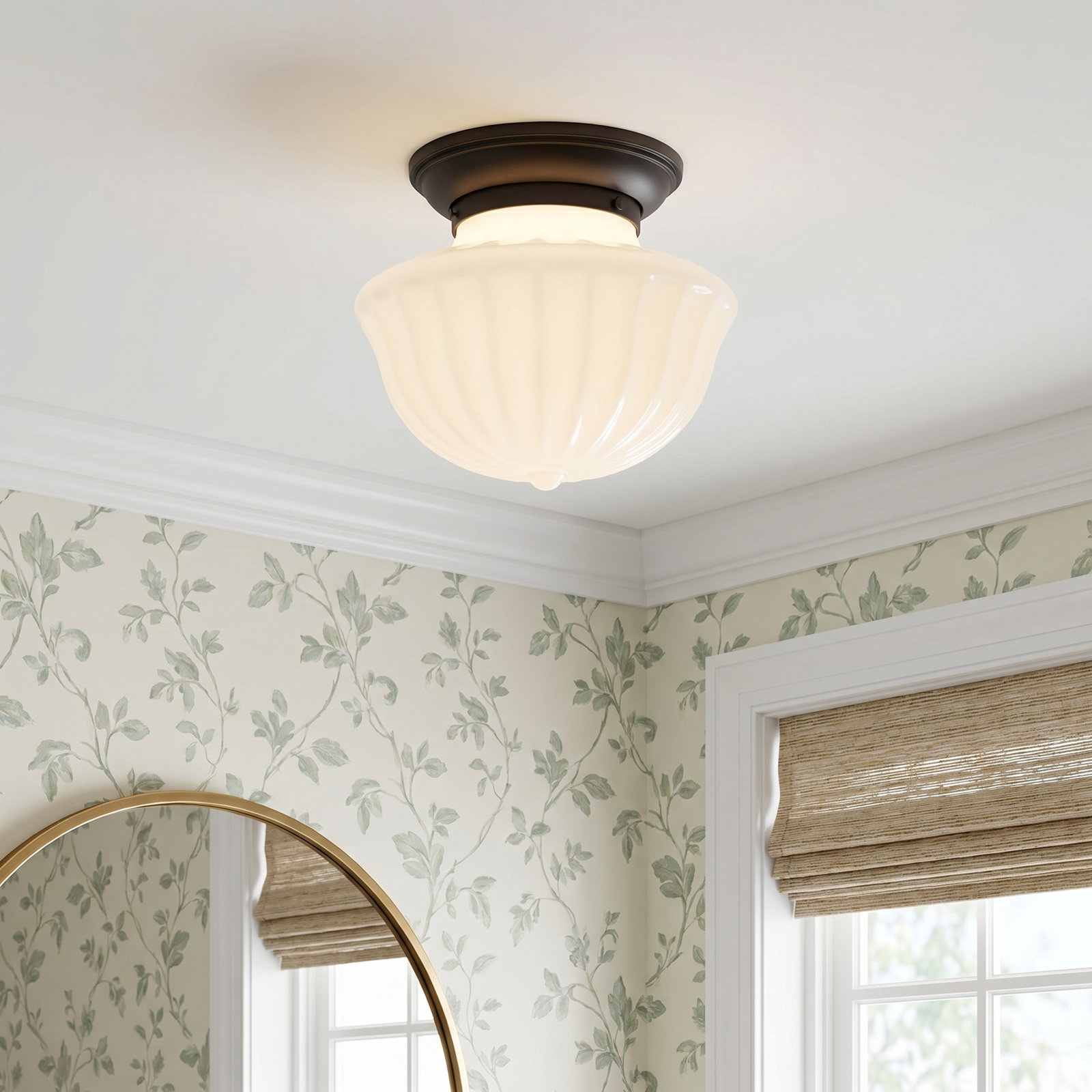 Maisie Semi Flush Mount, 7.5" H x 9" W, Old Bronze