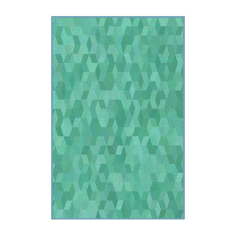 Tapis vert/blanc à motifs, Rectangle 2 pi x 3 pi