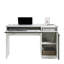 Bureau d'ordinateur en bois avec plateau pour clavier, gris