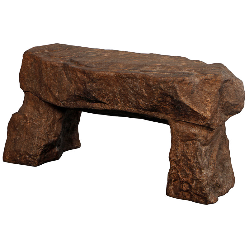 Stonehenge Sculptural Garden Bench in Brown Cast Resin