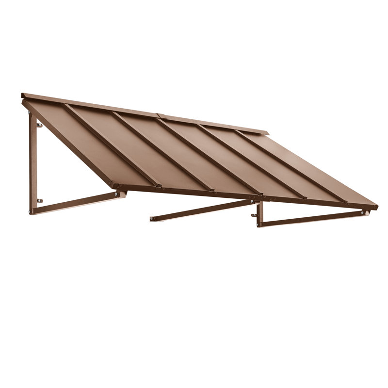 Awntech Houstonian Standing Seam Metal Fixed Awning, Copper, 24" H x 80" W x 36" D, Aluminum