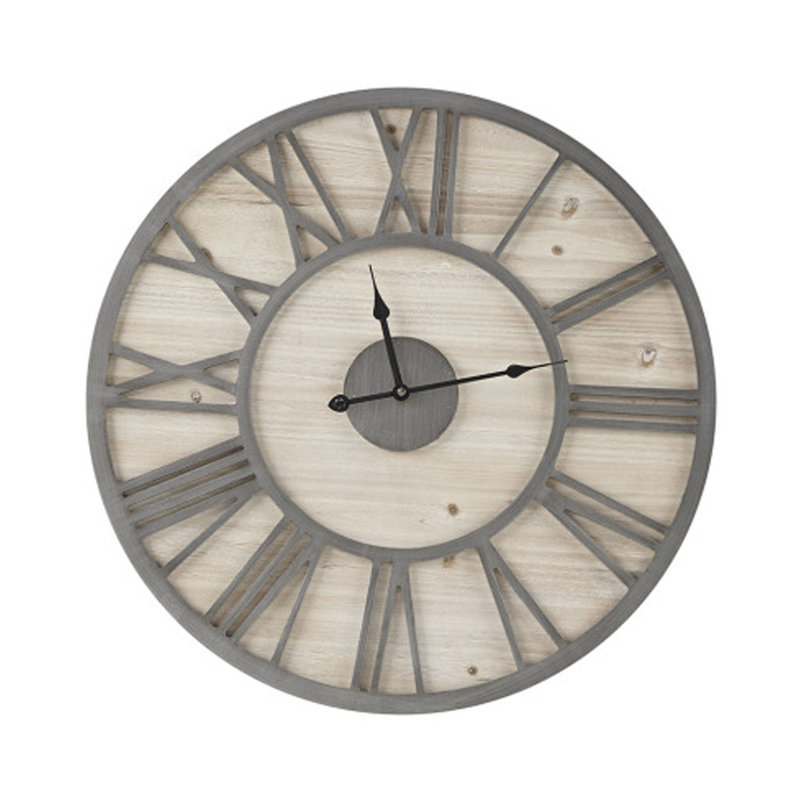  Minimalist Wood Wall Clock 23.6" 