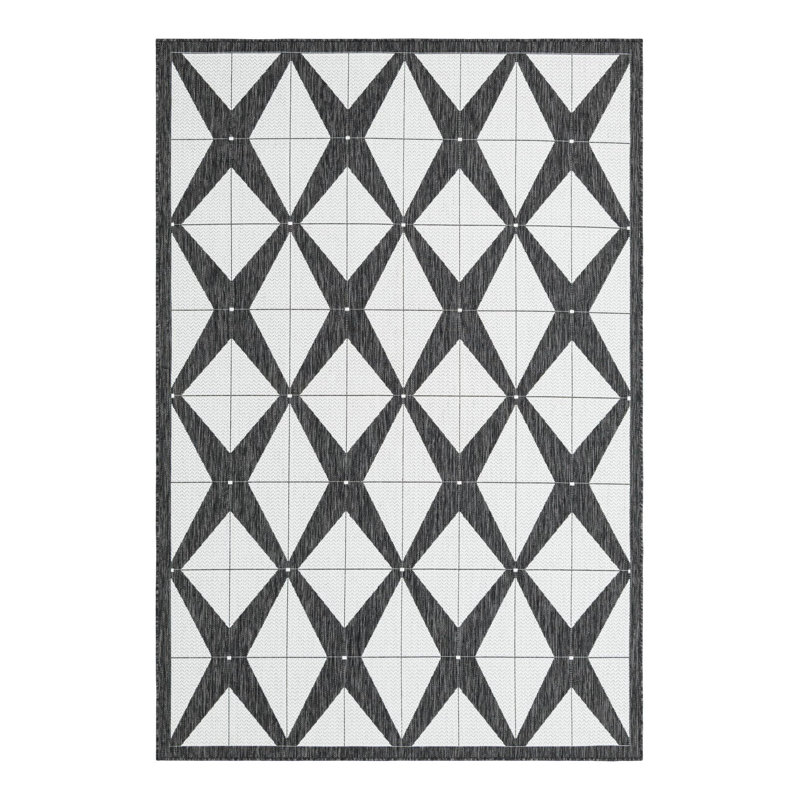 Geometric Indoor / Outdoor Rug, Rectangle 6'1" x 9'