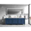 Grand miroir de salle de bain à DEL brouillard 96 "x 36" - noir avec cadre encadré avec fonctions à intensité variable pour cadre rectangulaire moderne 96 x 36 brouillard, 3 lumières de couleur