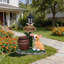 Décoration de jardin pour chien Corgi assis