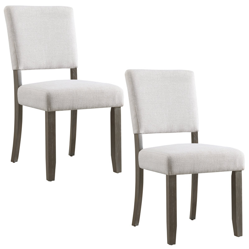 Jennifer Home Upholstered Back Stool with Wood Base for Kitchen, Short Stool (17.5" Seat Height), White/Gray