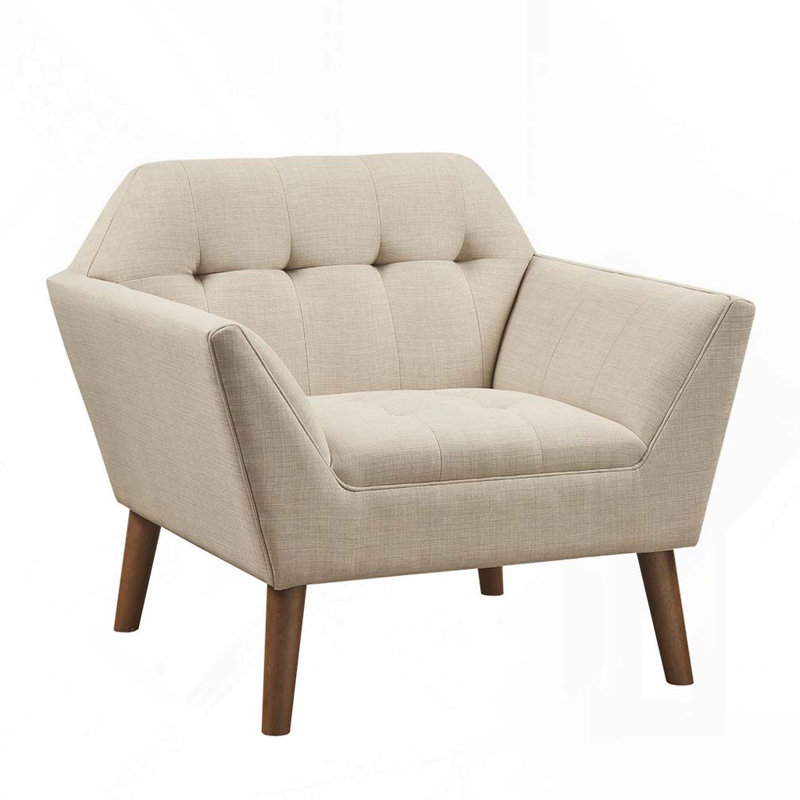 Reuland Upholstered Armchair, Beige Polyester