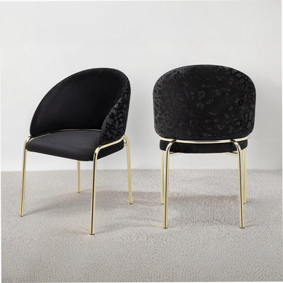 Modern Style Two-Piece Chairs Crafted With Velvet And Gold-Coated Metal Legs, Ideal For Sophisticated Interiors And Comfortable Seating