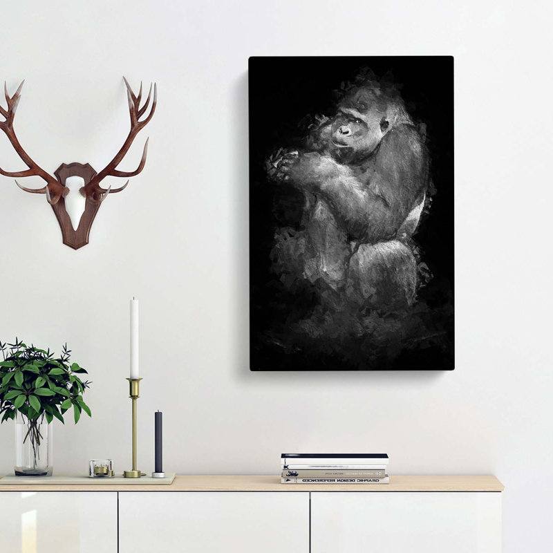 Lowland Gorilla In Abstract - Wrapped Canvas, 60cm H x 40cm W x 3cm D