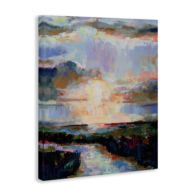 Art mural abstrait en toile Sunlit Tide par Jeanette Vertentes