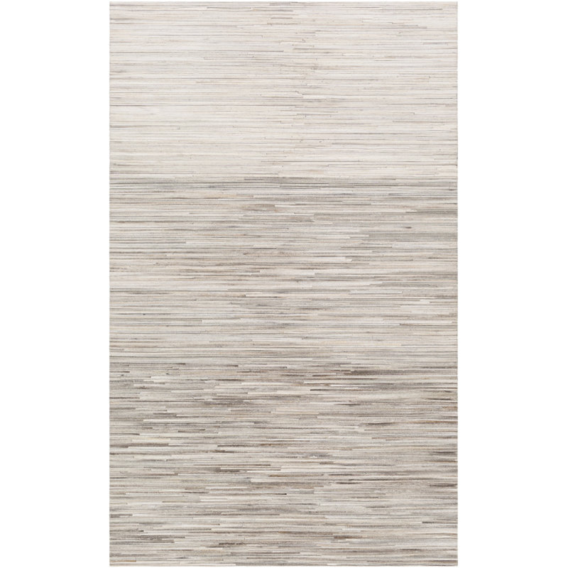 Leather Abstract Indoor Rug, Rectangle 5' x 8'