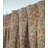 Natural Handcrafted Pleated Curtain – Saraswati Brown,Blue Lien Block Print, Light Filtering Window Drapes-842418394