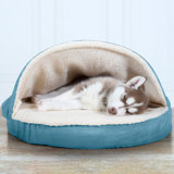 Faux Sheepskin Round Hooded Orthopedic Dog Bed