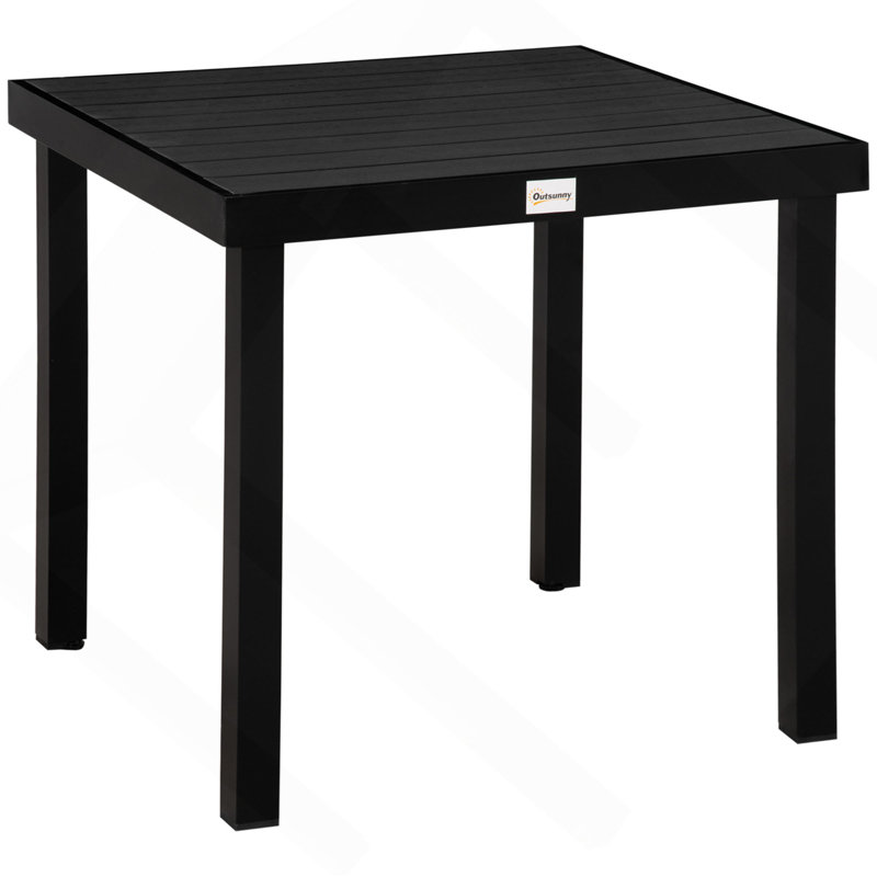 Outdoor Dining Table For 4 Person, Square, Aluminum Metal Legs For Garden, Lawn, Patio