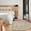 Tapis rond rond résistant aux taches beige-1970187155