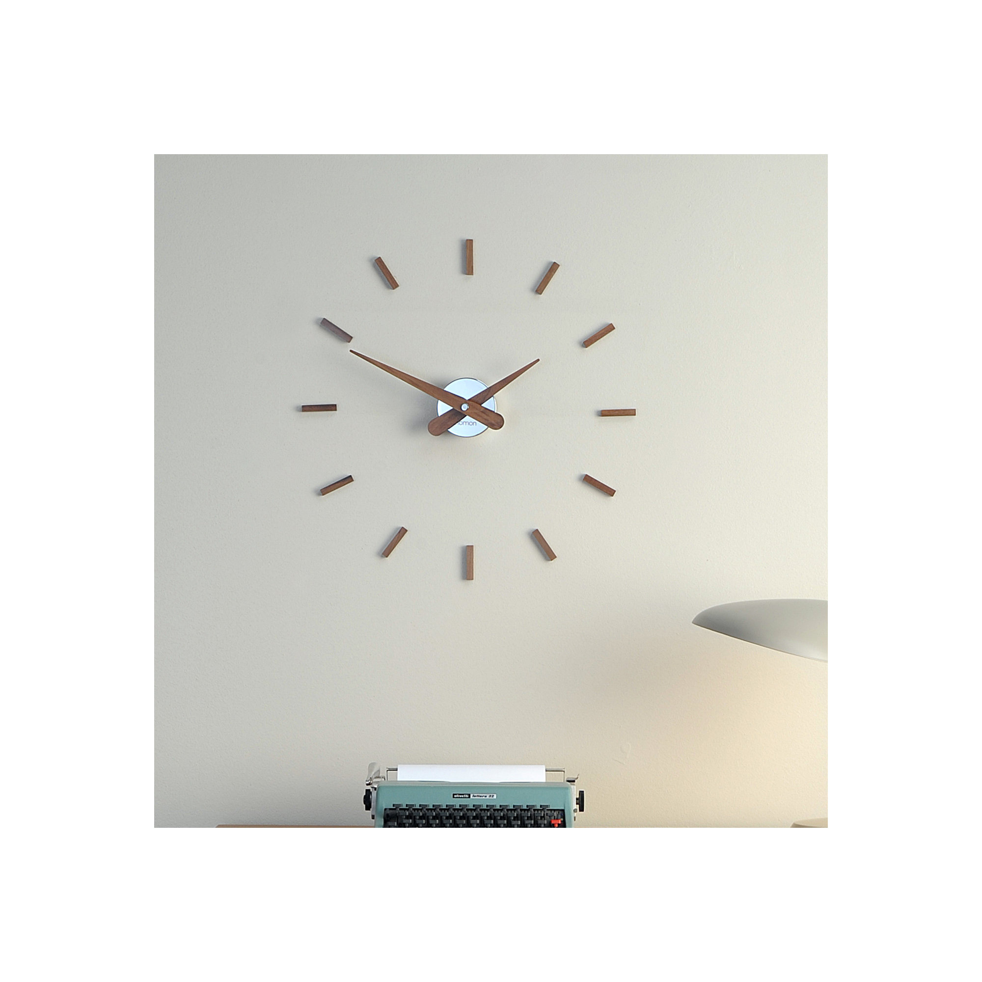 Sunset 19.68'' Solid Wood, Metal Wall Clock, Brown