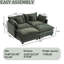 Chenille Modular Sleeper Sofa | Cloud Style Convertible Sectional Couch, Soft Fabric, Modern Living Room Furniture-1547786057