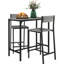 Table de bar et tabourets gris pour 2 personnes peu encombrants