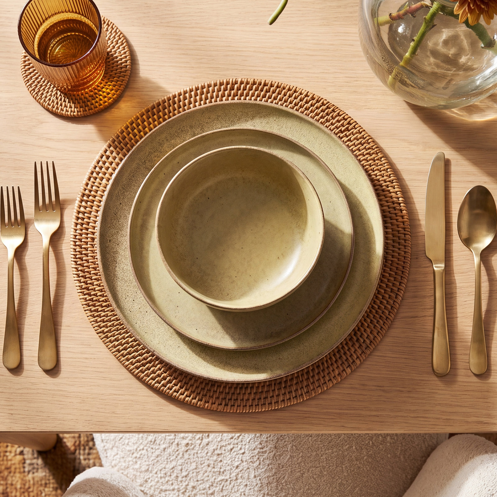 James Street Stoneware Dinnerware Set, Toast Cream