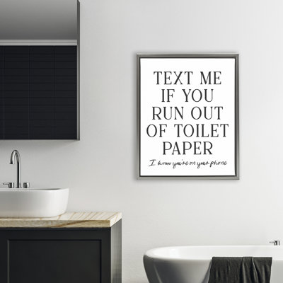 Funny Bathroom Texting Floating Frame, design by Lettered and Lined