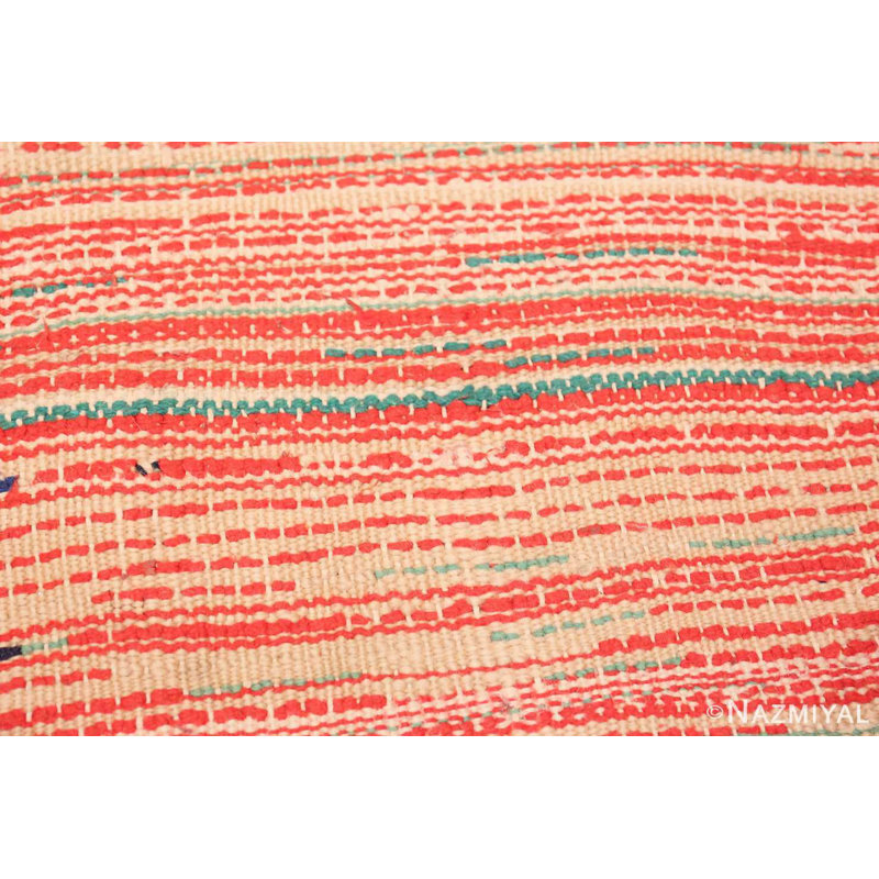 Moroccan One-of-a-Kind 4'7" X 12'6" Runner Wool Area Rug in Red/Blue/White