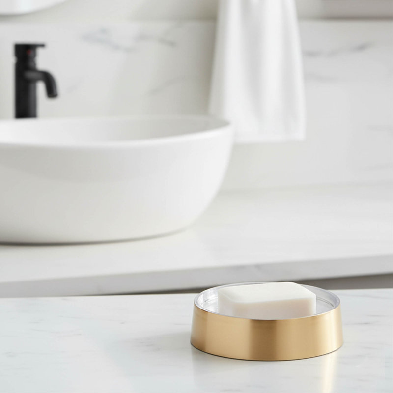 Golden Bathroom Accessory Set