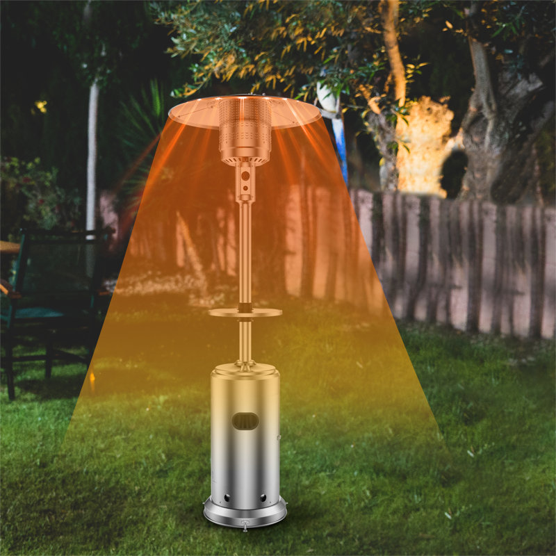 Chauffe-terrasse au propane 48 000 BTU avec brûleur, conception de table, roues