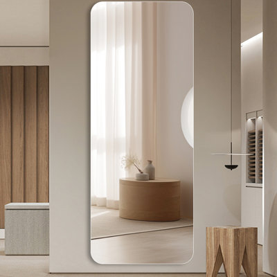 Miroir de coin 56 po x 15 po pour salle de bain - Miroir argenté 5 mm