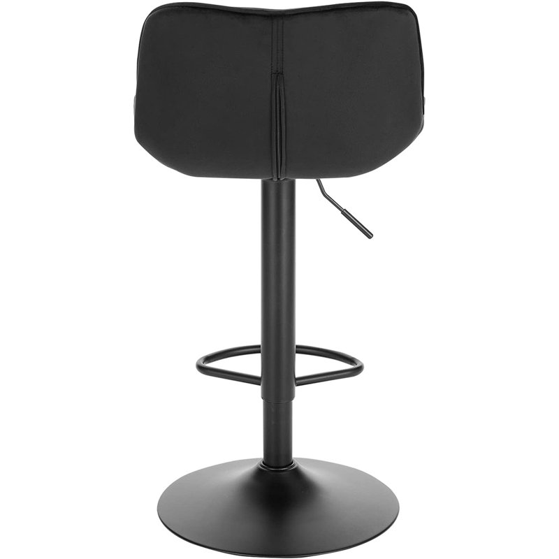 Stace Swivel Upholstered Adjustable Height Counter Stool with Metal Frame, Black