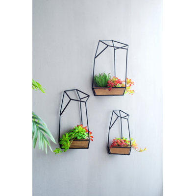 Jardinière, ensemble de 3 pots à fleurs muraux