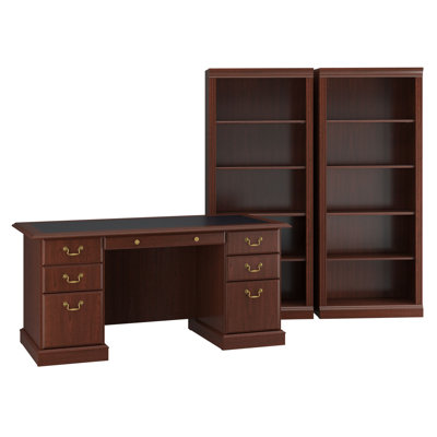 Raker 3 Piece Rectangular Executive Desk Office Set