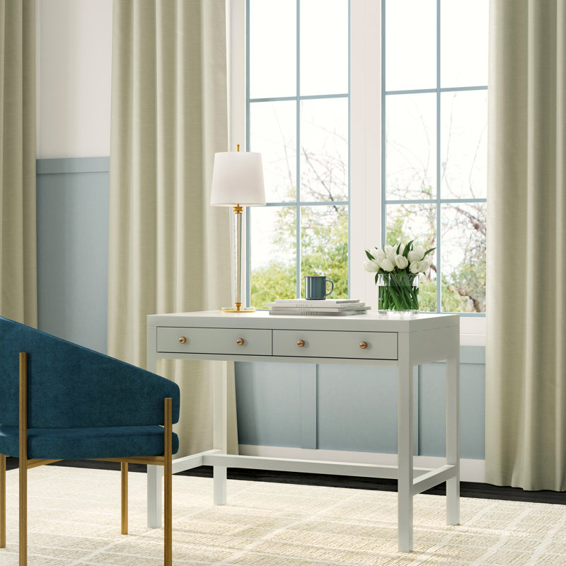 Nora Solid Wood Writing Desk, Light Oak