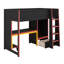 Lit mezzanine en bois avec bureau intégré, garde-robe, DEL et tiroir-834513225