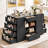 Closet Island With 12 Drawers, Wardrobe Armoire Island with Glass Top and Display Shelves, White-869953757