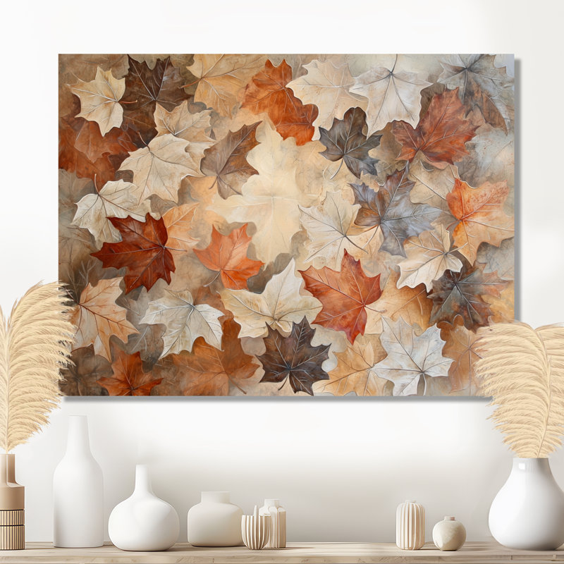Fallen Leaves In Canada II - décoration murale en métal à motif floral, feuilles, H 12 po x l 20 po