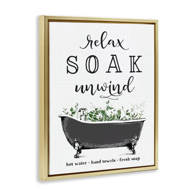 Vintage Bathing Reminders Floating Frame, design by Lettered and Lined
