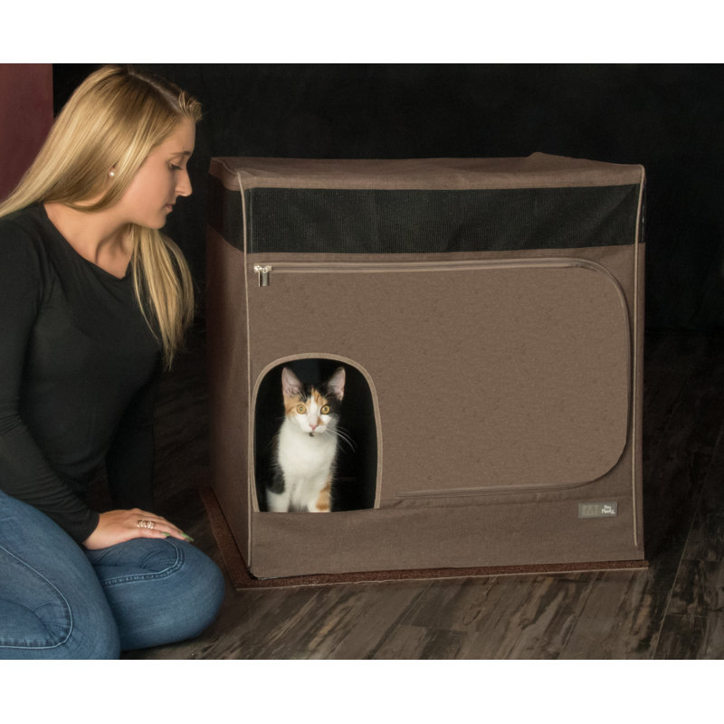 Pro Pawty Polyester Blend Litter Box Enclosure, Espresso