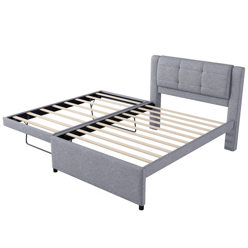 Lit plateforme double avec lit gigogne convertible pour des solutions de couchage flexibles, durables et élégantes
