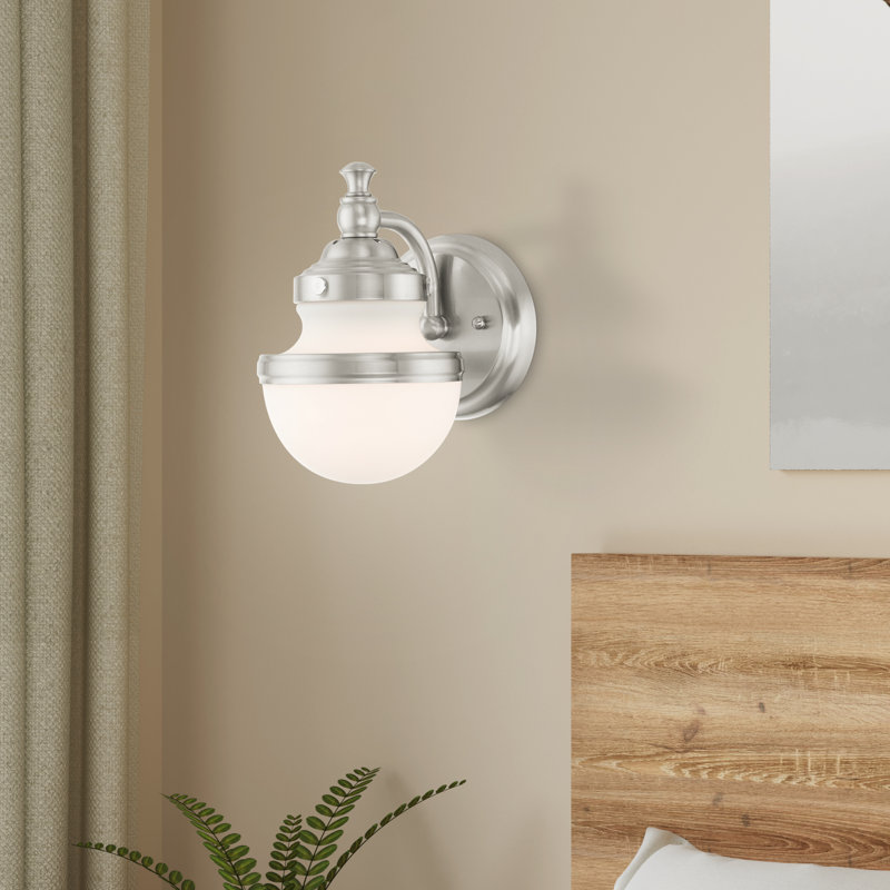 Aseret Armed Sconce, Brushed Nickel