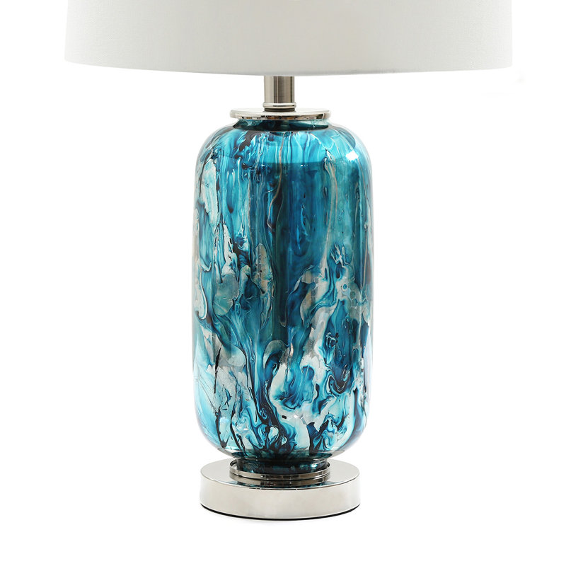 Cranmo 61.2cm Table Lamp for Bedroom Furniture, Bedside Buffet Lamp with Glass Base