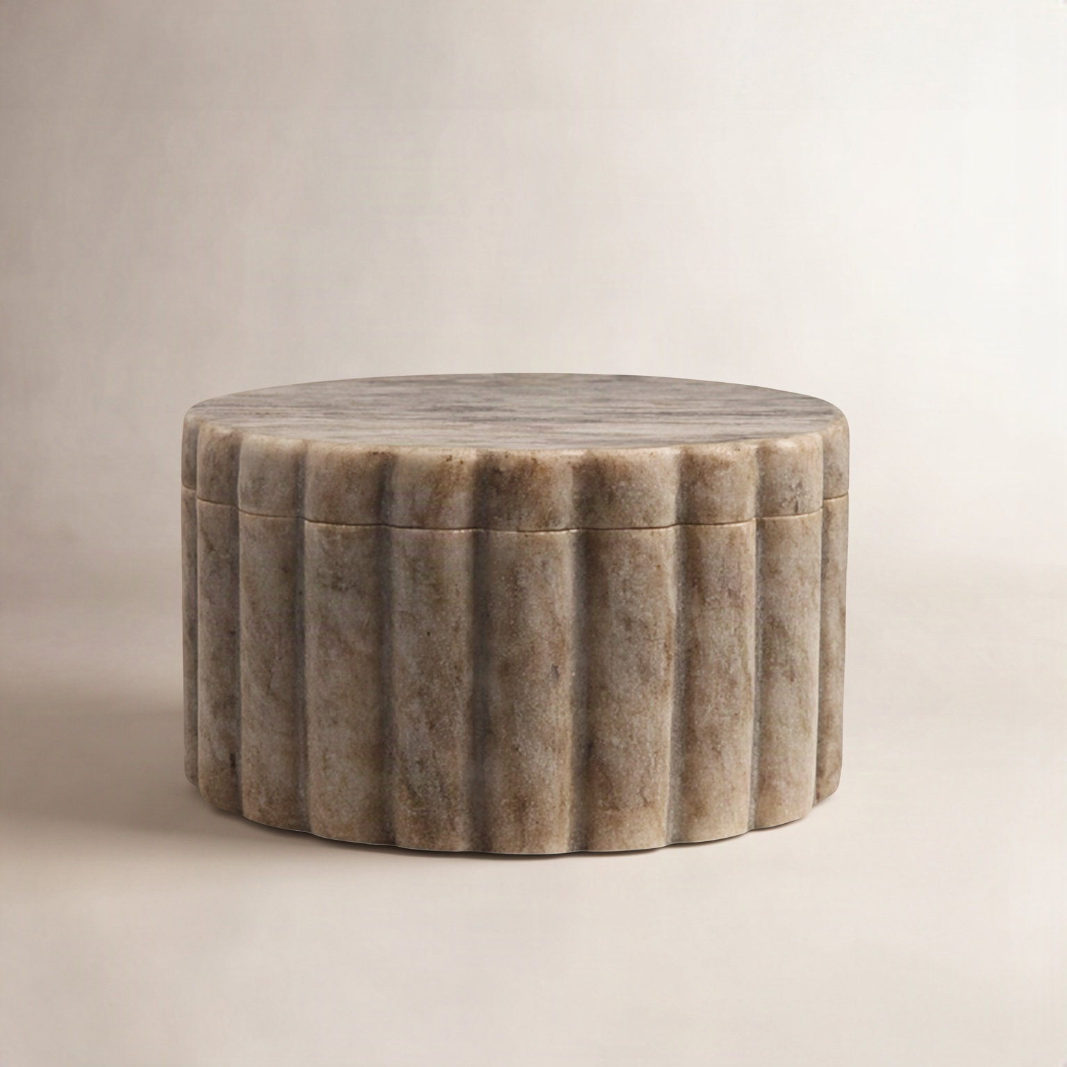Stoneware Jar, 2.5" H x 5" W x 5" D, Brown