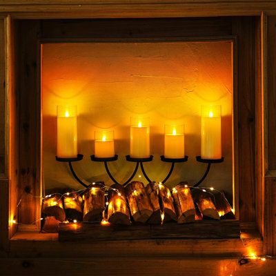 Pure White Flickering Flameless Candles, Battery Operated Acrylic LED Pillar Candles With Remote Control And Timer, Set Of 5