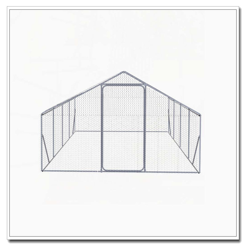 Grand poulailler en métal 20 x 10 x 6 pi pour une utilisation à la ferme en plein air