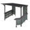 Pavillon de jardin à toit rigide de 9 pi x 10 pi, pavillon de barbecue incliné vers l'extérieur avec tablettes de rangement et plateforme d'extension, auvent de barbecue à toit rigide en acier galvanisé pour patio