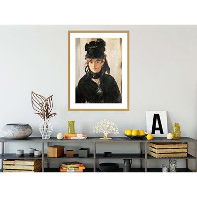 Berthe Morisot avec un bouquet de violettes par Edward Manet, impression giclée sur cadre