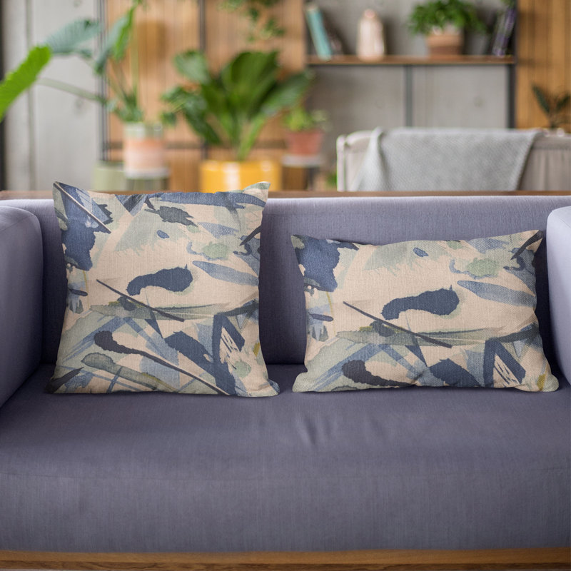 Modern Art Linen Indoor/Outdoor Pillow Cover & Insert, 20" x 36"