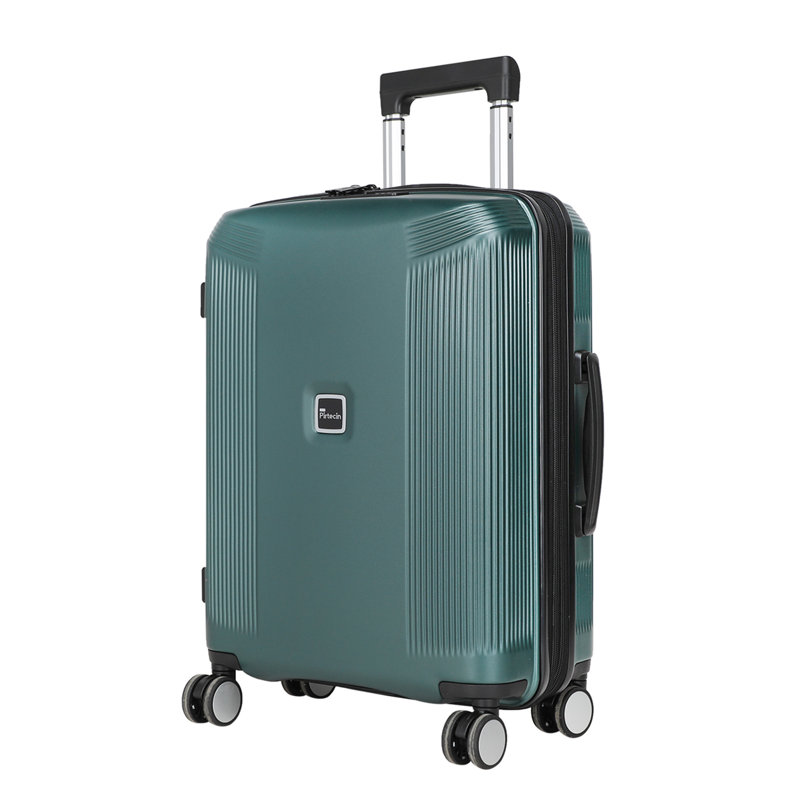 Valise de transport extensible légère de 20 pouces, valise rigide pour PC avec roulettes et verrou TSA, vert