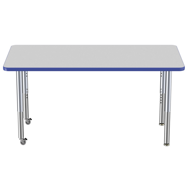 Table rectangulaire d'activité rectangulaire avec pieds réglables, Super, 30" x 60", Gris te bleu