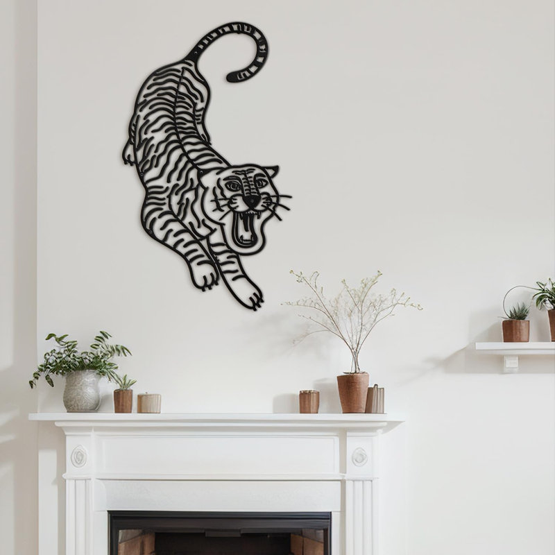 Wall Decor Metal, 24" H x 12" W x 0.05" D, Black